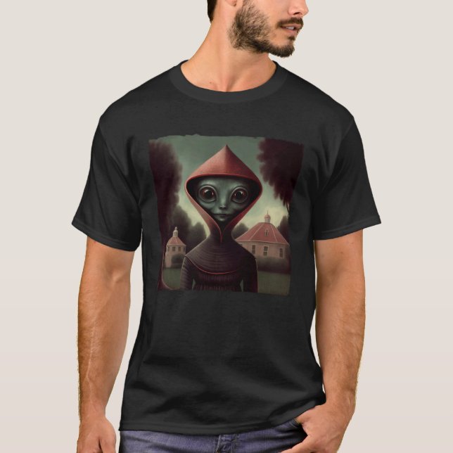 Camiseta Flatwoods Monster Braxie 1952 Creepy Alien Cryptid (Anverso)