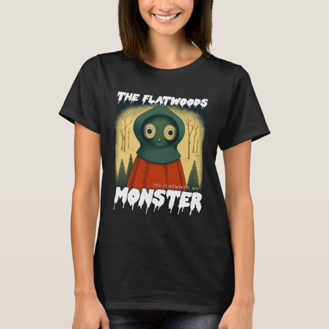 Camiseta Flatwoods Monster Braxie 1952 Creepy Alien Cryptid (Anverso)