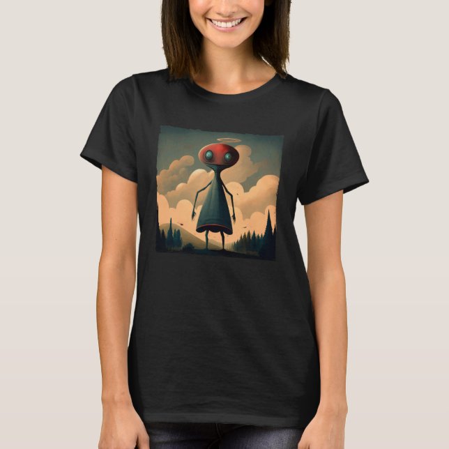 Camiseta Flatwoods Monster Braxie 1952 Creepy Alien Cryptid (Anverso)