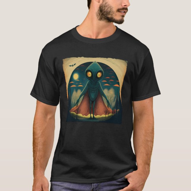 Camiseta Flatwoods Monster Braxie 1952 Creepy Alien Cryptid (Anverso)