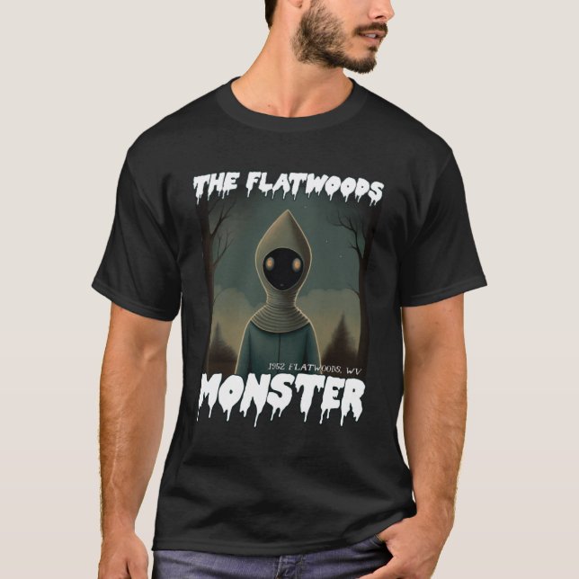 Camiseta Flatwoods Monster Braxie 1952 Creepy Alien Cryptid (Anverso)