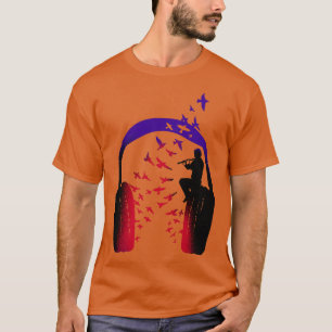 Camiseta Flauta de música para auriculares