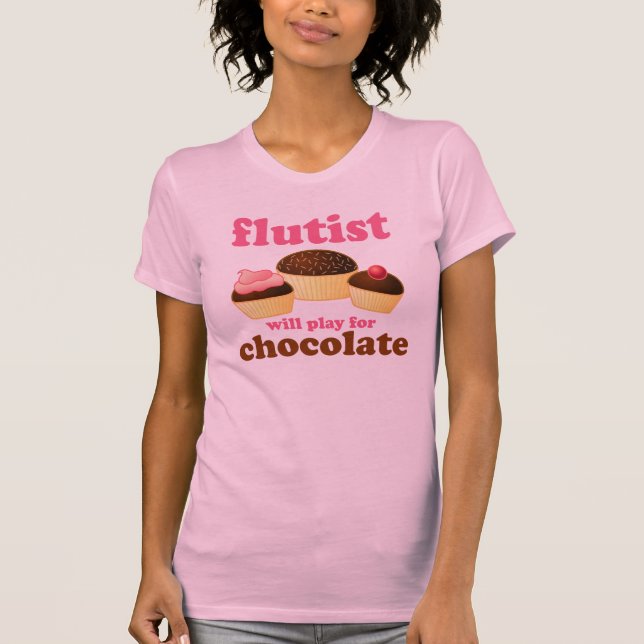Camiseta Flauta divertida del chocolate (Anverso)