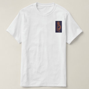 Camiseta Flauta Jugando a la figura de Kokopelli - Azul sob