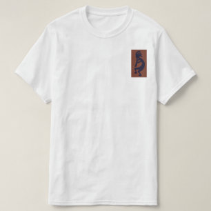 Camiseta Flauta Jugando a la figura de Kokopelli, negro sob