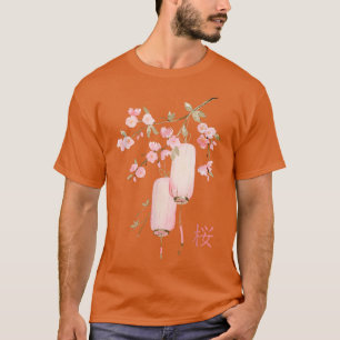 Camiseta Flautas de flores de cerezo rosado japonesas Sakur