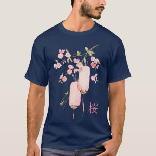Camiseta Flautas de flores de cerezo rosado japonesas Sakur