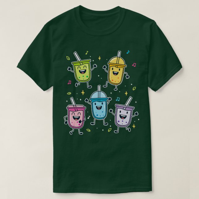 Camiseta Flavores de té de burbujas (Diseño del anverso)