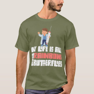 Camiseta Flebotomía Flebotomía Arcoiris y mariposas