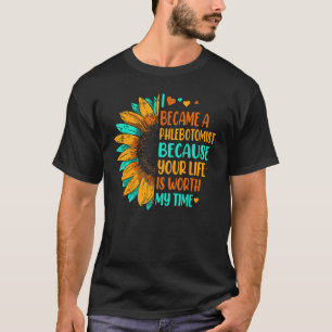Camiseta Flebotomía Girasol Tu Vida Vale Mi Tiempo Phleb