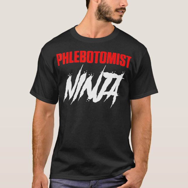 Camiseta Flebotomía Ninja Phlebotomy Technifts (Anverso)