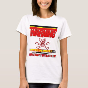 CAMISETA FLEBOTOMISTA DE ADVERTENCIA - ATACO A PERSONAS CON