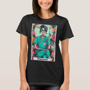 Camiseta Flebotomista Tarjeta Tarot Esqueleto Técnico Flebo