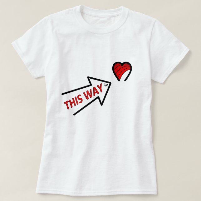 Camiseta Flecha de amor que señala al corazón (Diseño del anverso)