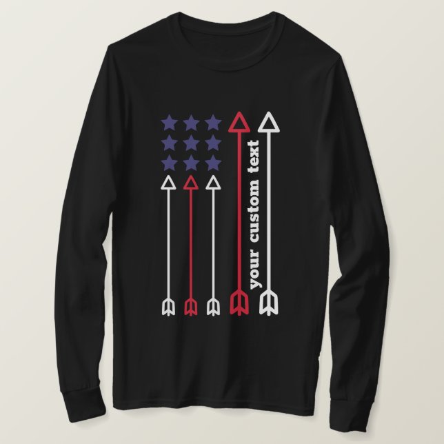 Camiseta flecha de bandera estadounidense con arcos de pers (Anverso del diseño)