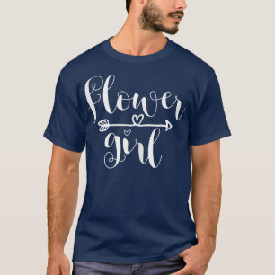 Camiseta Flecha de corazón de niña de flores para boda y de