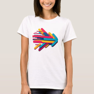 Camiseta Flecha de Movimiento 3D Retro Vibrante