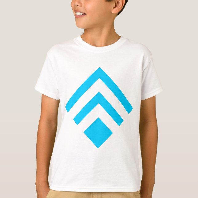 Camiseta Flecha geométrica 02 - Azul cielo (Anverso)