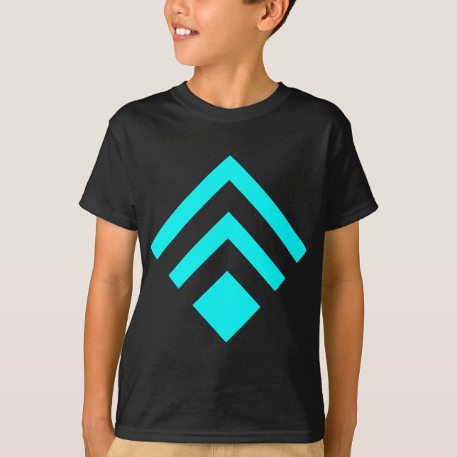 Camiseta Flecha geométrica 02 - cian (Anverso)