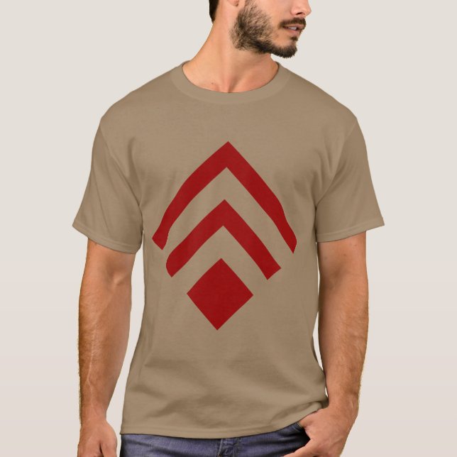 Camiseta Flecha geométrica 02 - Rojo rubí (Anverso)