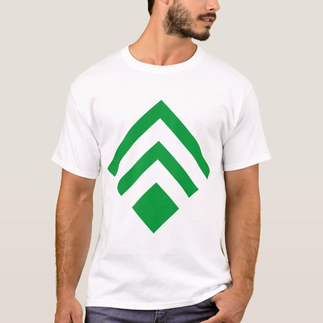 Camiseta Flecha geométrica 02 - Verde de hierba (Anverso)