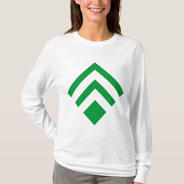 Camiseta Flecha geométrica 02 - Verde de hierba (Anverso)