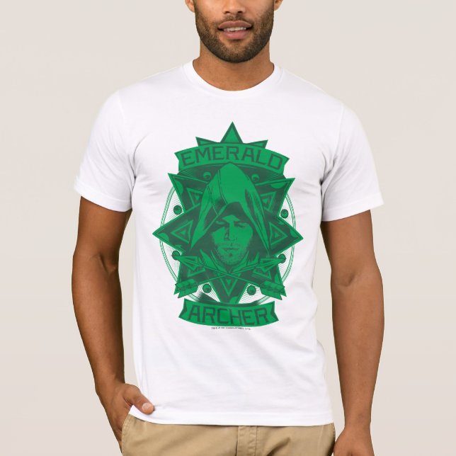 Camiseta Flecha | Gráfico de Arquero Esmeralda (Anverso)