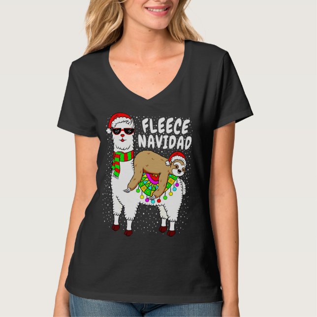 Camiseta Fleece Feliz Navidad Sloth (Anverso)