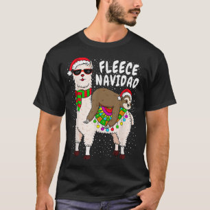 Camiseta Fleece Feliz Navidad Sloth Riding Llama Navidades 