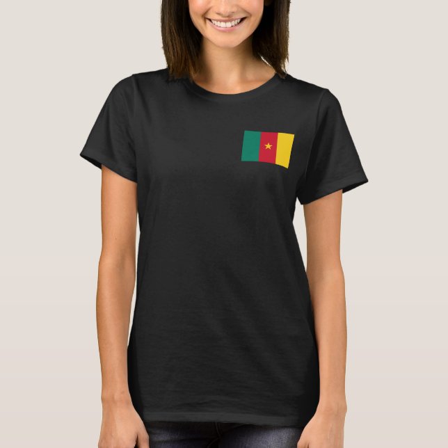 Camiseta Fleece Fleece Zip Jogger con bandera de Camerún (Anverso)