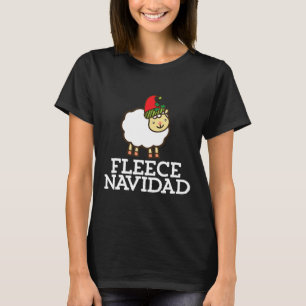 Camiseta Fleece Navidad Cuidadosamente Navidades de ovejas 