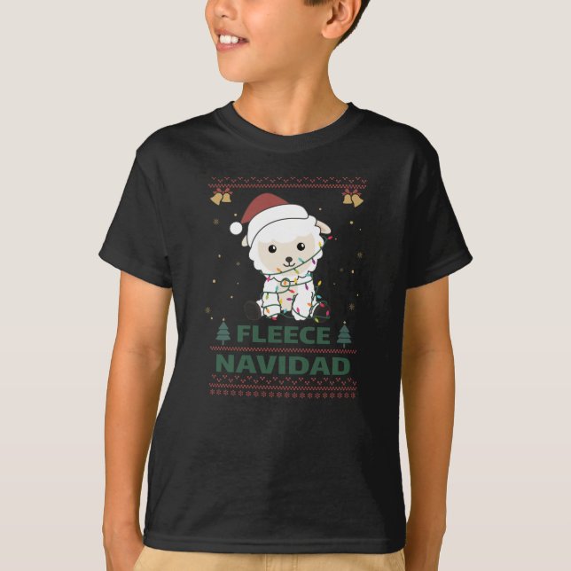 Camiseta Fleece Navidad - Cute Christmas Sheep Funny Pun (Anverso)