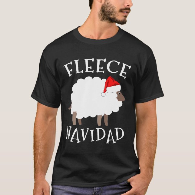 Camiseta Fleece Navidad Funny Sheep Navidades Tee (Anverso)