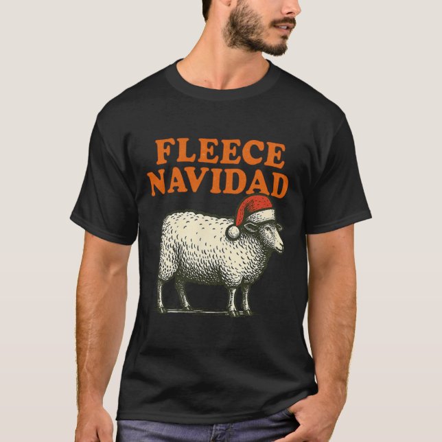 Camiseta Fleece Navidad Funny Sheep Pun Navidad feriado 1 (Anverso)