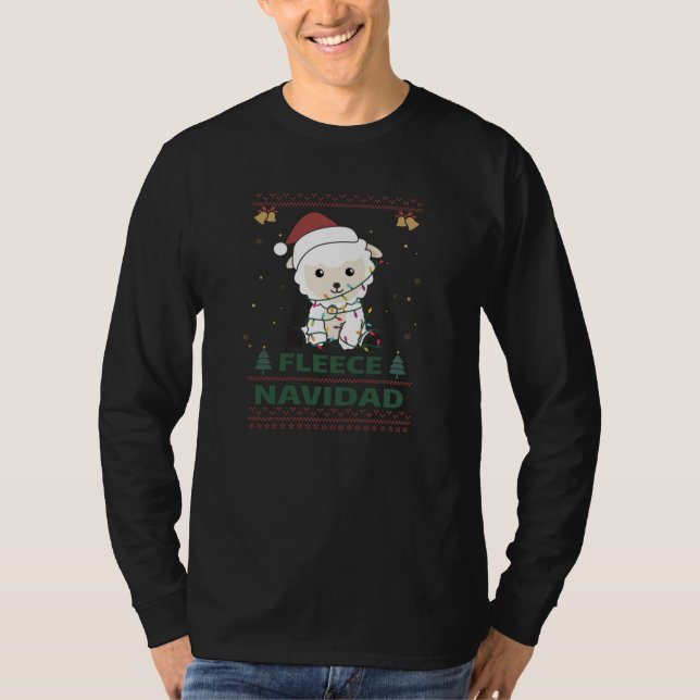 Camiseta Fleece Navidad - Navidades adorables oveja diverti (Anverso)