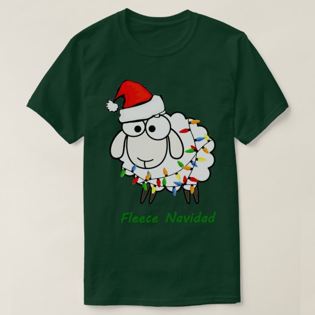 Camiseta Fleece Navidad Navidades Sheep (Diseño del anverso)