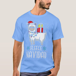Camiseta Fleece Navidad oveja Cordero Santa Hat Candy Cane