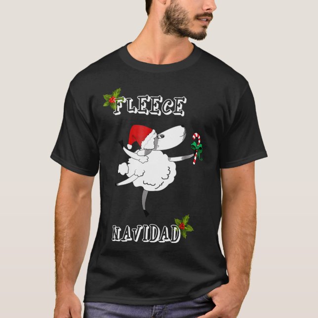 Camiseta Fleece Navidad Shirt Navidades Canta Funny Sheep I (Anverso)