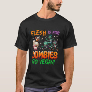 Camiseta Flesh For Zombies Chiste divertido Vegan Halloween