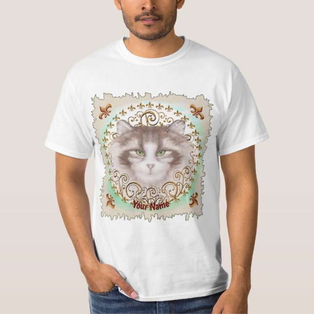 Camiseta Fleur De Lis Gato Forestal Noruego (Anverso)