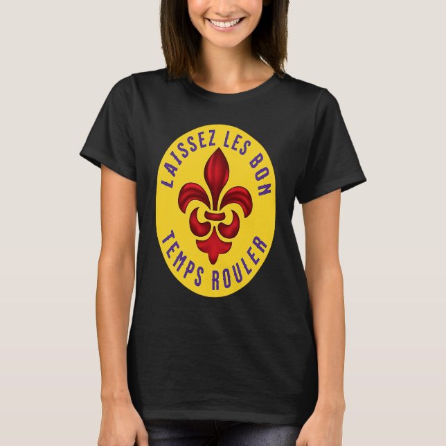 Camiseta Fleur de Lis Laissez Les Bon Temps Rouler Mardi Gr (Anverso)