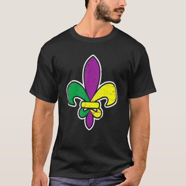 Camiseta Fleur De Lis Mardi Gras Carnival  New Orleans (Anverso)