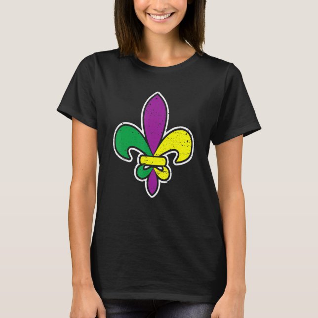 Camiseta Fleur De Lis Mardi Gras Carnival  New Orleans (Anverso)