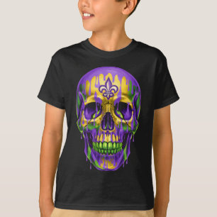 Camiseta Fleur De Lis Mardi Gras Skulls Hombres Chicas
