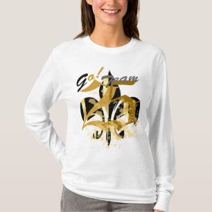Camiseta Fleur de Lis negro y dorado