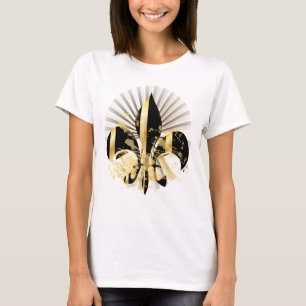 Camiseta Fleur de Lis negro y oro