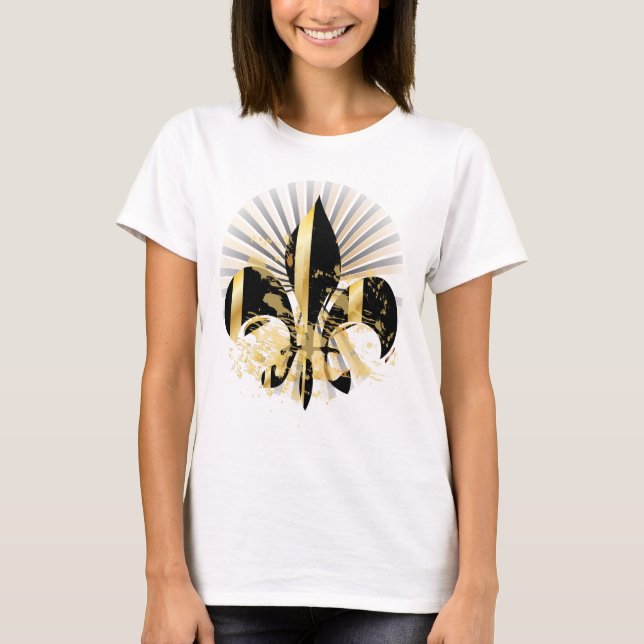 Camiseta Fleur de Lis negro y oro (Anverso)