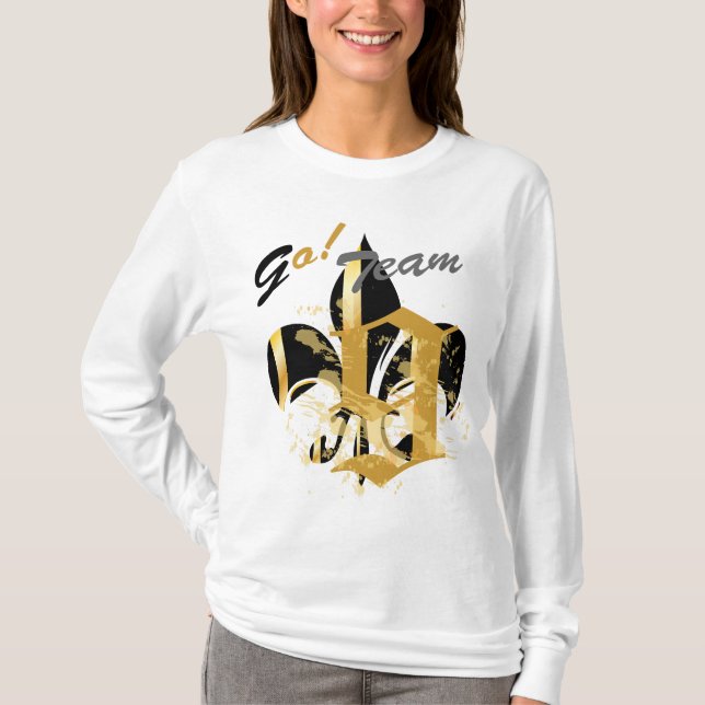 Camiseta Fleur de Lis negro y oro (Anverso)
