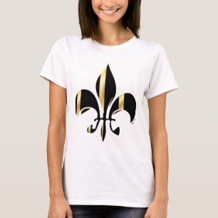 Camiseta Fleur de Lis negro y oro