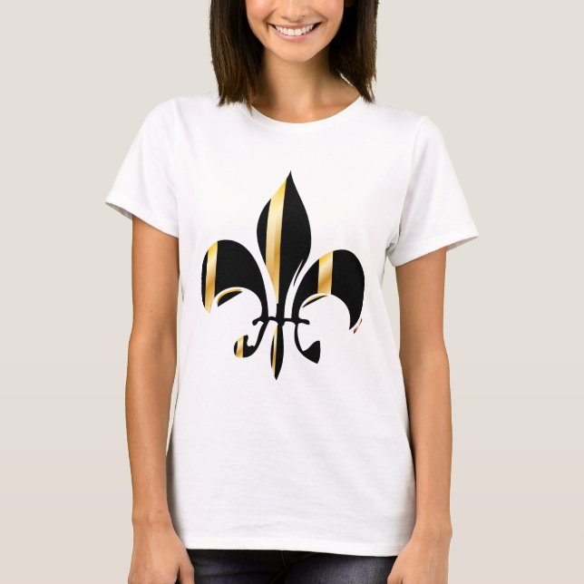 Camiseta Fleur de Lis negro y oro (Anverso)
